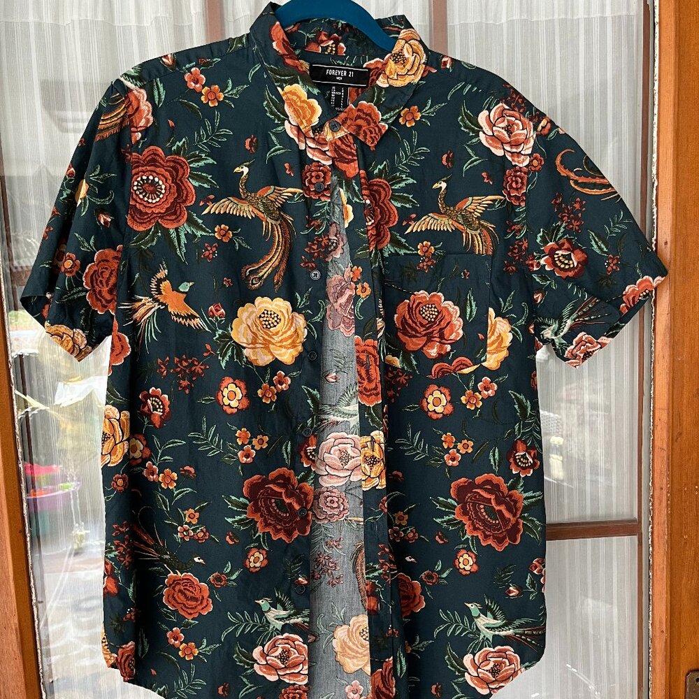 Men's Forever 21 Floral Button Down Shirt